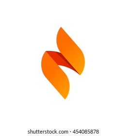 Flame vector logo design template concept isolated on white background, sharp spear elegant geometric element icon, abstract creative modern candle fire brand design, beauty orange gradient identity