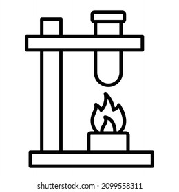Icono De Esquema Del Vector De Llama Aislado En Fondo Blanco
