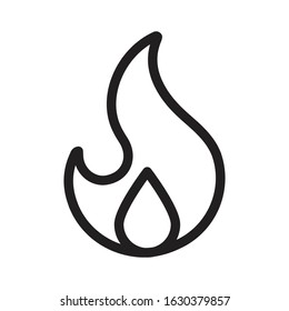 flame vector thin line icon 