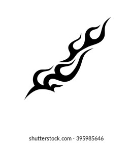 flame vector tribal, design sketch. Fire black isolated template logo on white background.