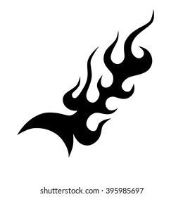 flame vector tribal, design sketch. Fire black isolated template logo on white background.