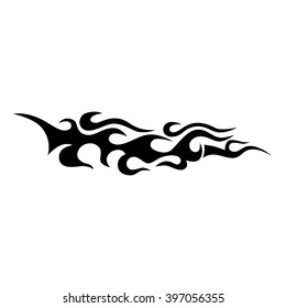 flame vector tribal design sketch. Fire black isolated template logo on white background.