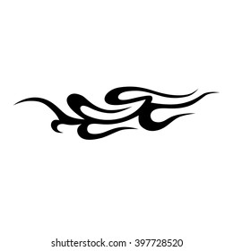 flame vector tribal design sketch. Fire black isolated template logo on white background.
