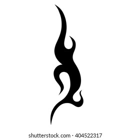 flame vector tribal design sketch. Fire black isolated template logo on white background.