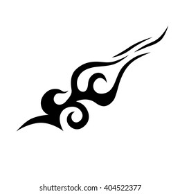 flame vector tribal design sketch. Fire black isolated template logo on white background.