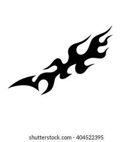 flame vector tribal design sketch. Fire black isolated template logo on white background.