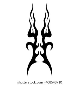 flame vector tribal, design sketch. Fire black isolated template logo on white background.