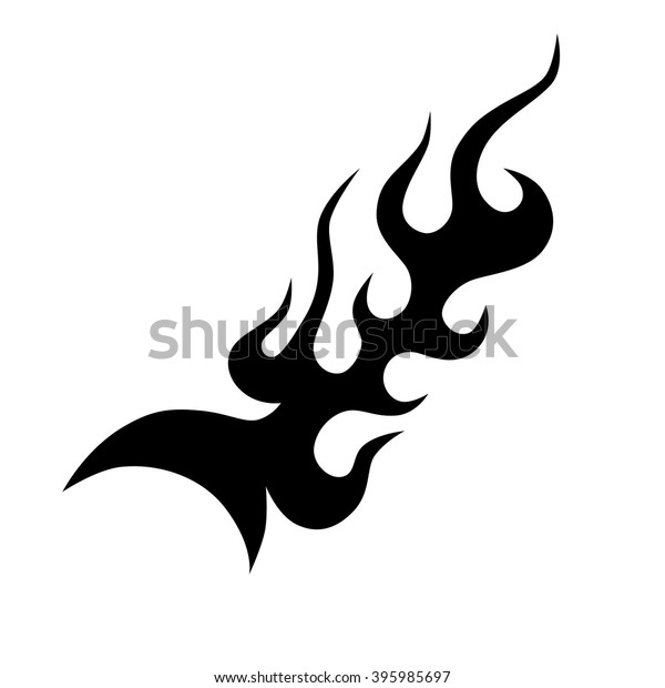 flame vector tribal, design sketch.\
Fire black isolated template logo on white\
background.