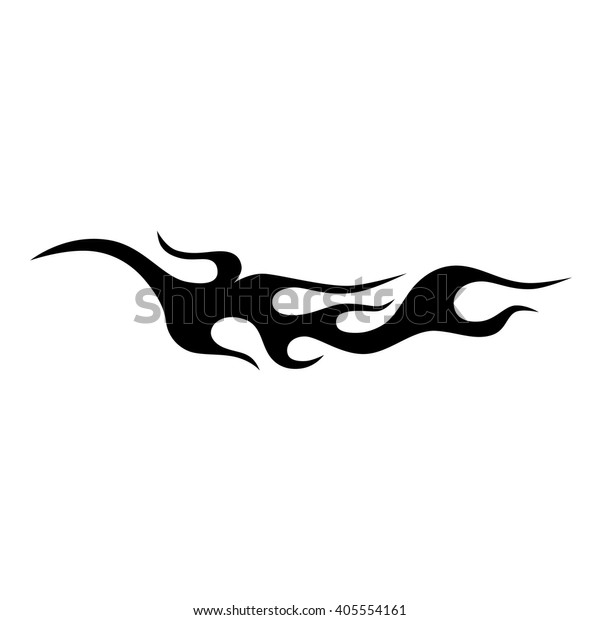 flame vector tribal design sketch. Fire\
black isolated template logo on white\
background.