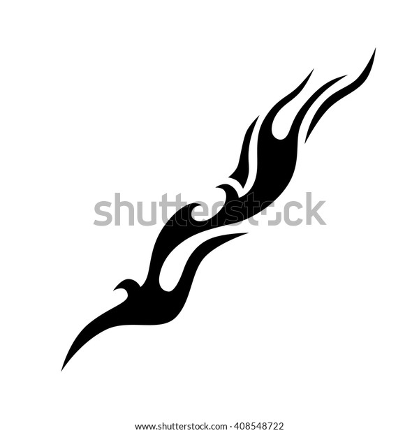 flame vector tribal  design sketch.\
Fire black isolated template logo on white\
background.