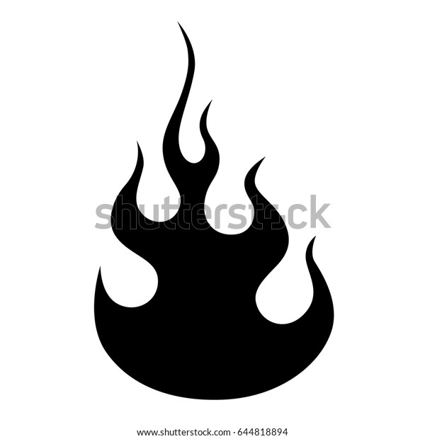flame vector tribal design sketch. Black fire\
silhouette. 