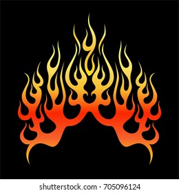 Flame Vector Tribal, Fire Illustration Silhouette, Sample Car Hood Stickers