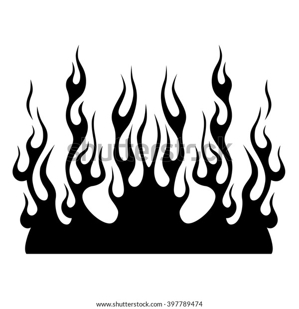 炎のベクタートライバルパターンイラスト デビルファイアスケッチ スリーブタトゥー のベクター画像素材 ロイヤリティフリー
