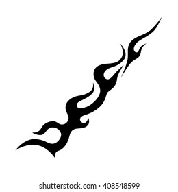 flame vector tribal, tattoo design isolated on white background, fire icon  