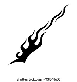 flame vector tribal, tattoo design isolated on white background, fire icon  