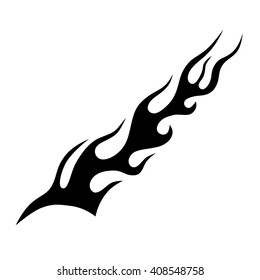 flame vector tribal, tattoo design isolated on white background, fire icon  