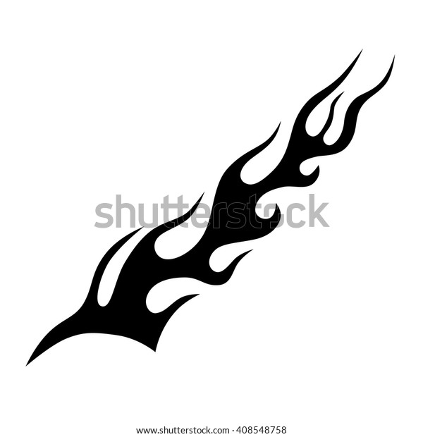 flame vector tribal, tattoo design isolated on\
white background, fire icon \
