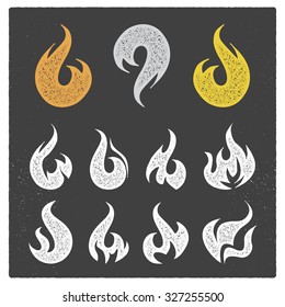 Flame vintage vector ornament