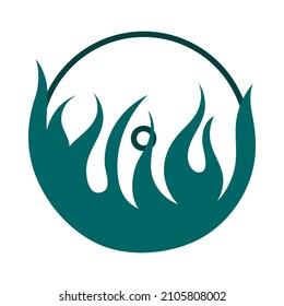 Flame Vinyl Icon. Editable Bold Outline With Color Fill Design. Vector Illustration.