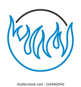 Flame Vinyl Icon. Editable Bold Outline With Color Fill Design. Vector Illustration.
