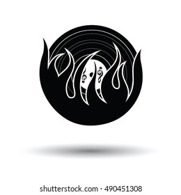 Flame vinyl icon. White background with shadow design. Vector illustration.