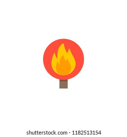 Flame warning icon flat element. Vector illustration of flame warning icon flat isolated on clean background for your web mobile app logo design.