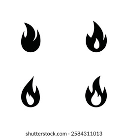 Flame Warning Signs – Set of Fire Safety Vector Icons