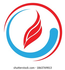 Flame and water drop, craftsman and plumber logo