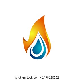 flame water drop vector logo template