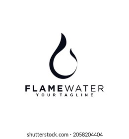 Flame Water Logo Design Template Inspiration Idea