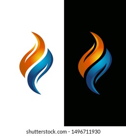 Flame water vector logo stock template.