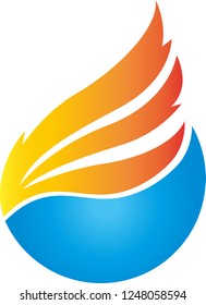 Flame and water wave abstract