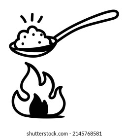 Flame weeding hand drawn icon is easy to use  and download 

