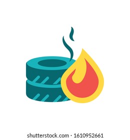Flame and wheels design, Climate change global warning environment nature pollution green and extreme danger theme Vector illustration