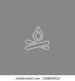 Flame White Icon