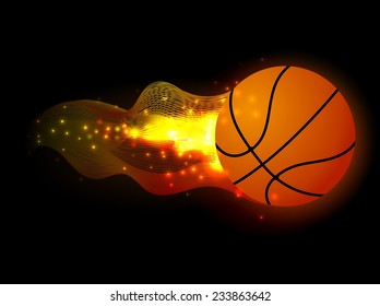 Flamed basketball ball