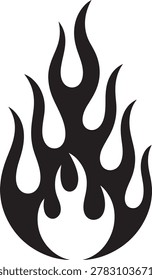 Flameicon simpleblackflame graphicsymbolforhotordanger warningsign fireelement burning heat blaze