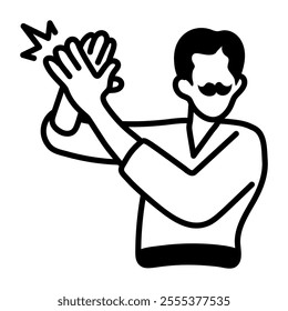 Flamenco clap icon in hand drawn style 
