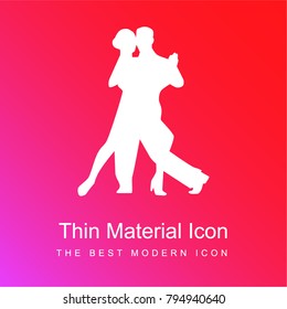 Flamenco couple dancing red and pink gradient material white icon minimal design