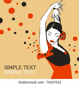 Flamenco dancer. Abstract illustration. Vector. Place for your text.