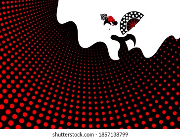 Flamenco dancer concept, abstract background 