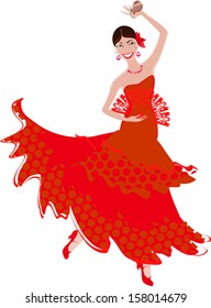 Flamenco Dancer Fan Castanets Stock Vector (Royalty Free) 158014679 ...