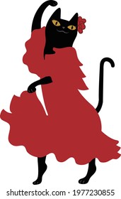 a flamenco dancer female cat