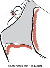 Flamenco dancer and her scarf