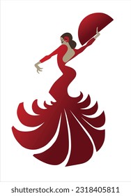 flamenco dancer holding spectacular pose illustration.