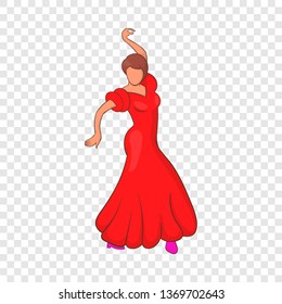 Flamenco dancer icon in cartoon style isolated on background for any web design 