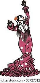 Flamenco Dancer Isolated.