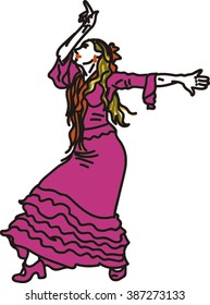 Flamenco Dancer Isolated.