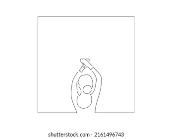 Flamenco dancer in line art drawing style. Composition of traditional spanish musicians. Black linear sketch isolated on white background. Vector illustration design.