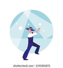 flamenco dancer man isolated icon